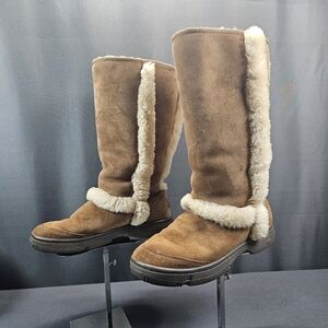 UGG Sunburst Tall Cuffable Sheepskin Boots, Women's Size 8